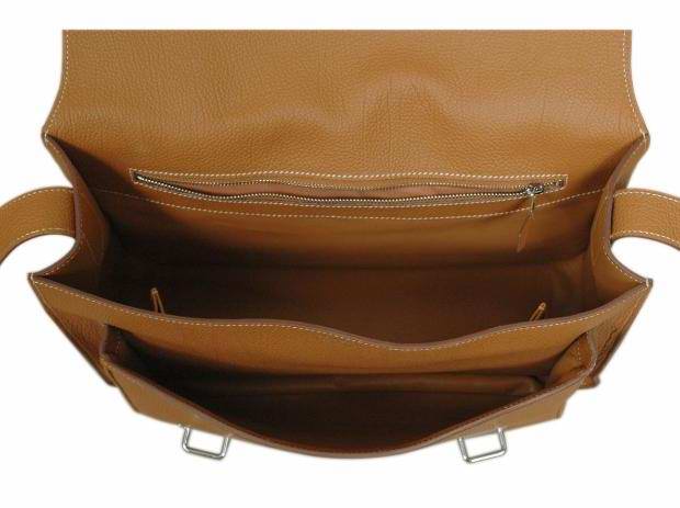 Hermes Steve Togo Leather Messenger Bag Earth Yellow 92111 On Sale - Click Image to Close